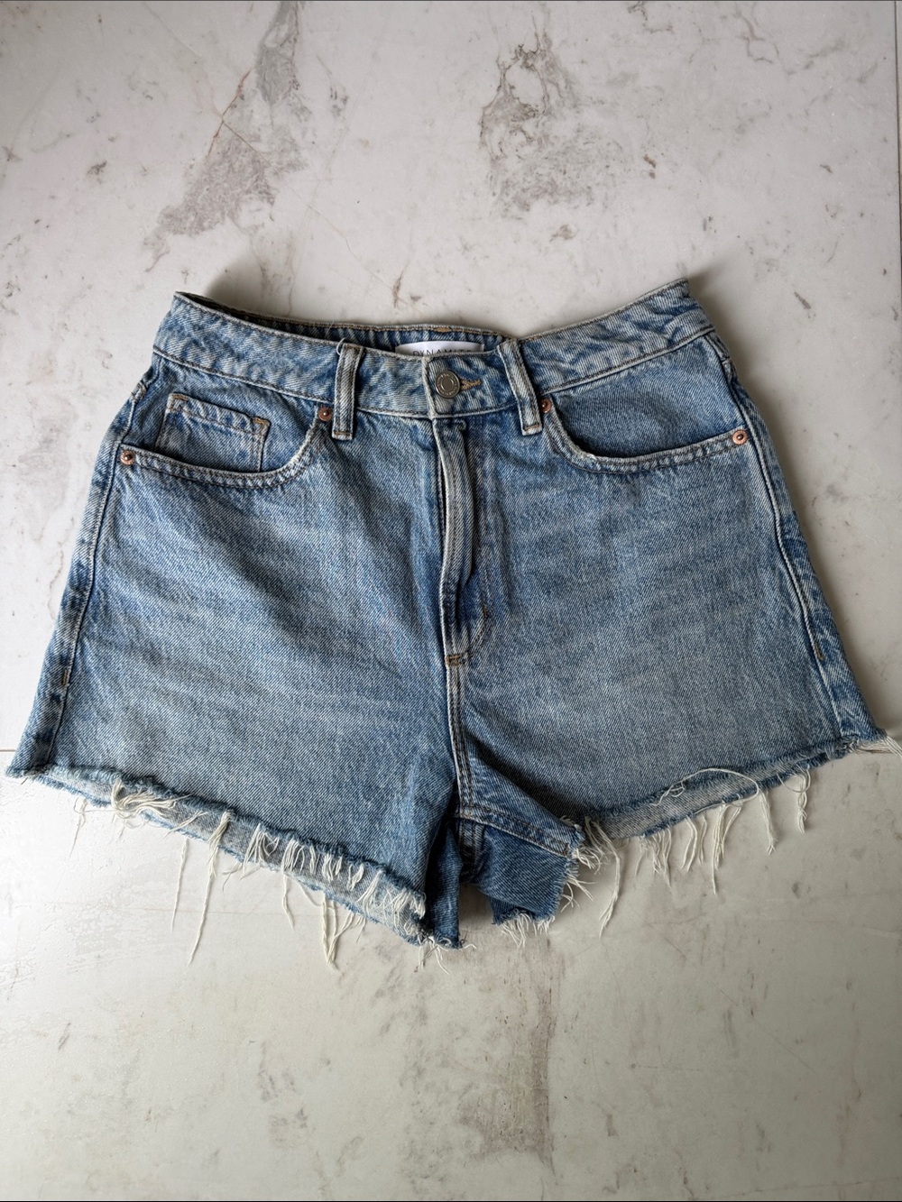 Dynamite Light Blue Denim Cutoff Shorts